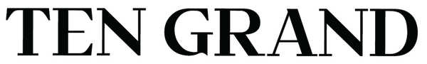 Black text 'TEN GRAND' on a white background