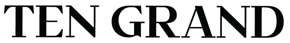 Black text 'TEN GRAND' on a white background